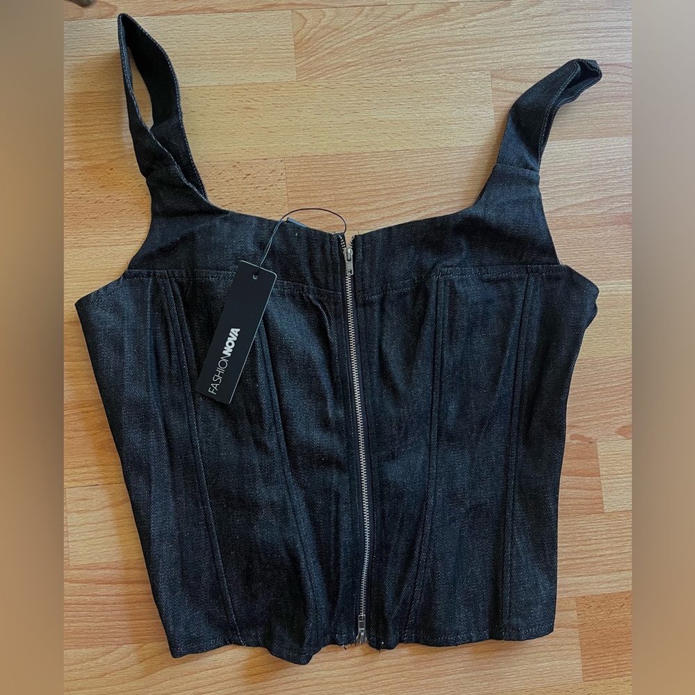 (NWT)Denim Corset Top